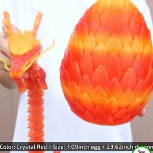 Red and Orange Dragon Egg with Dragon Figure